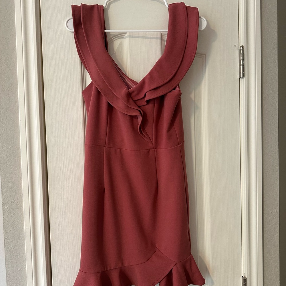 Hello Molly Dusty Rose Babydoll Mini Dress Sleeveless Halter